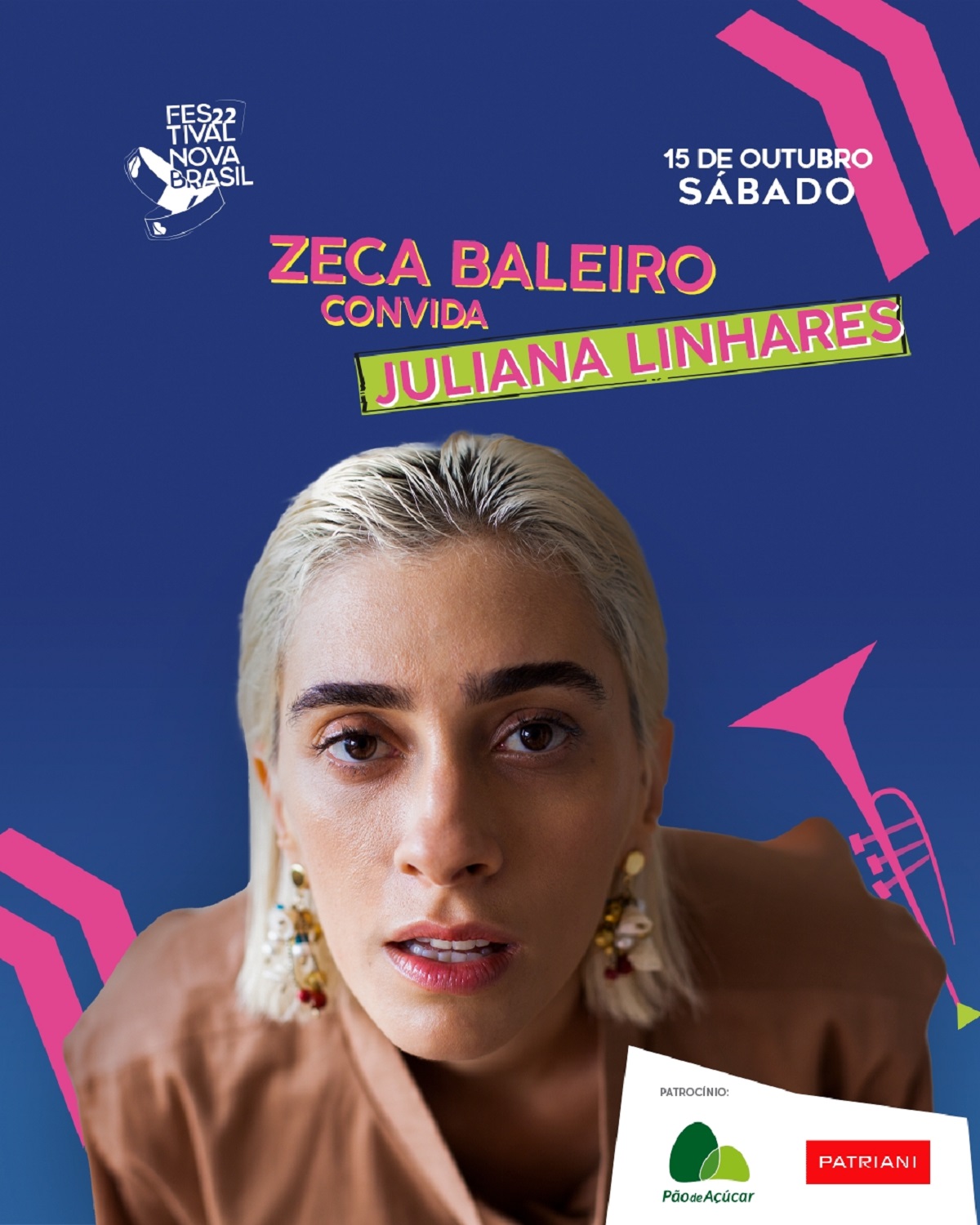 Juliana Linhares e Vinícius Cantuária são convidados de Zeca Baleiro no Festival Nova Brasil