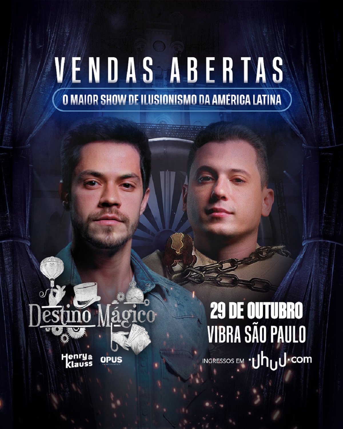 Os ilusionistas Henry e Klauss se apresentam na Vibra São Paulo