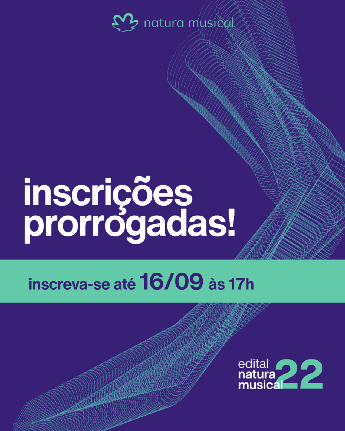 Edital Natura Musical 2022 prorroga inscrições para 16 de setembro