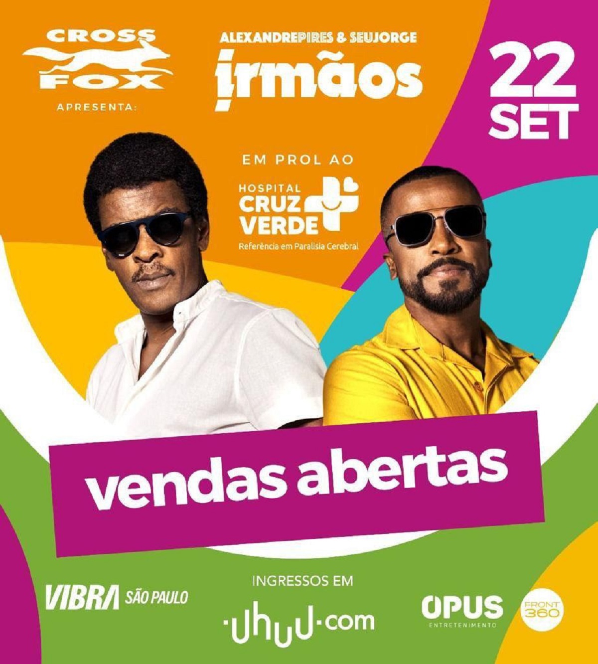 Seu Jorge e Alexandre Pires fazem show beneficente em SP