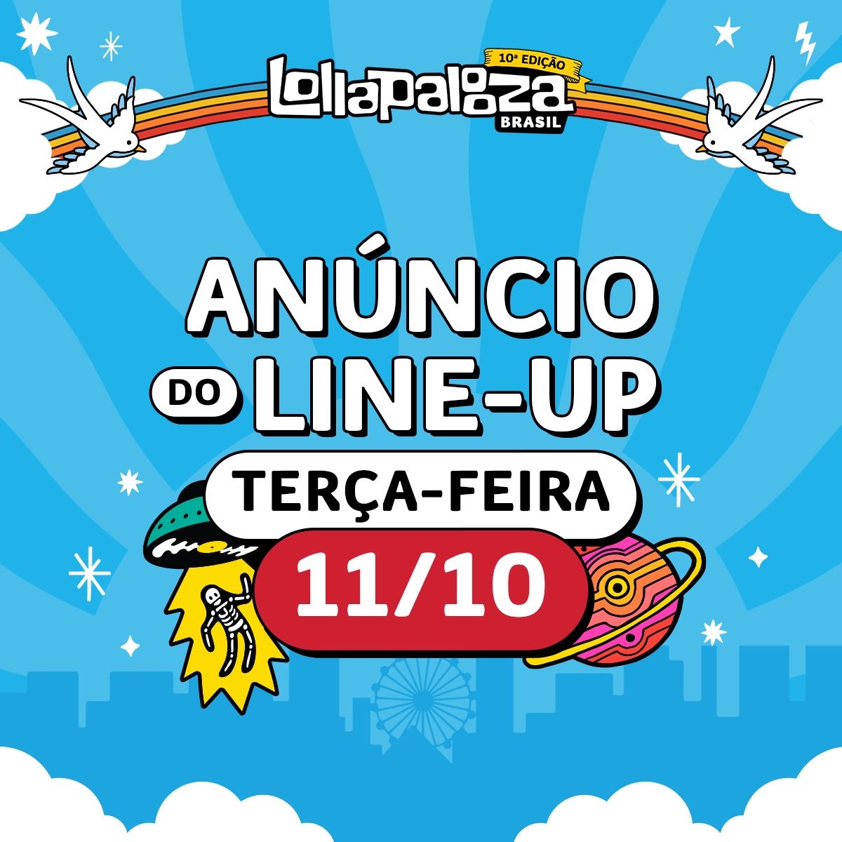 Line-up da 10ª edição do Lollapalooza Brasil será divulgado no dia 11