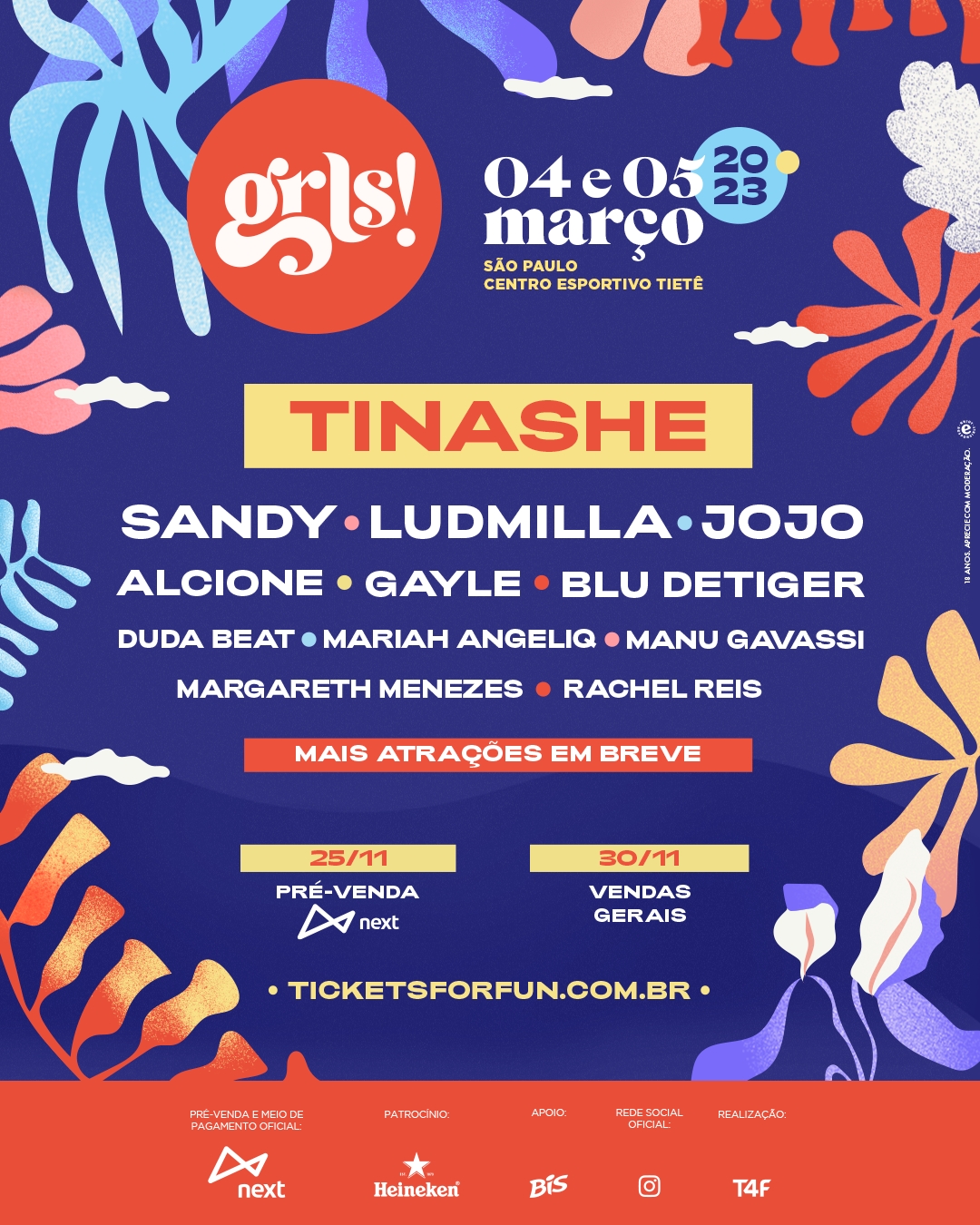 Festival GRLS! anuncia Tinashe, LUDMILLA, Alcione e Sandy entre as atrações