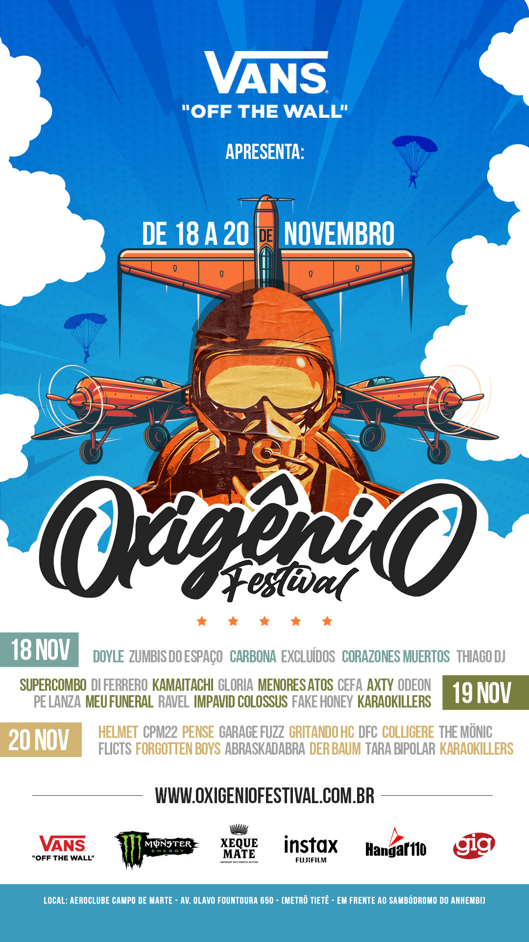 Oxigênio Festival 2022 acontece entre 18 e 20 de novembro em SP