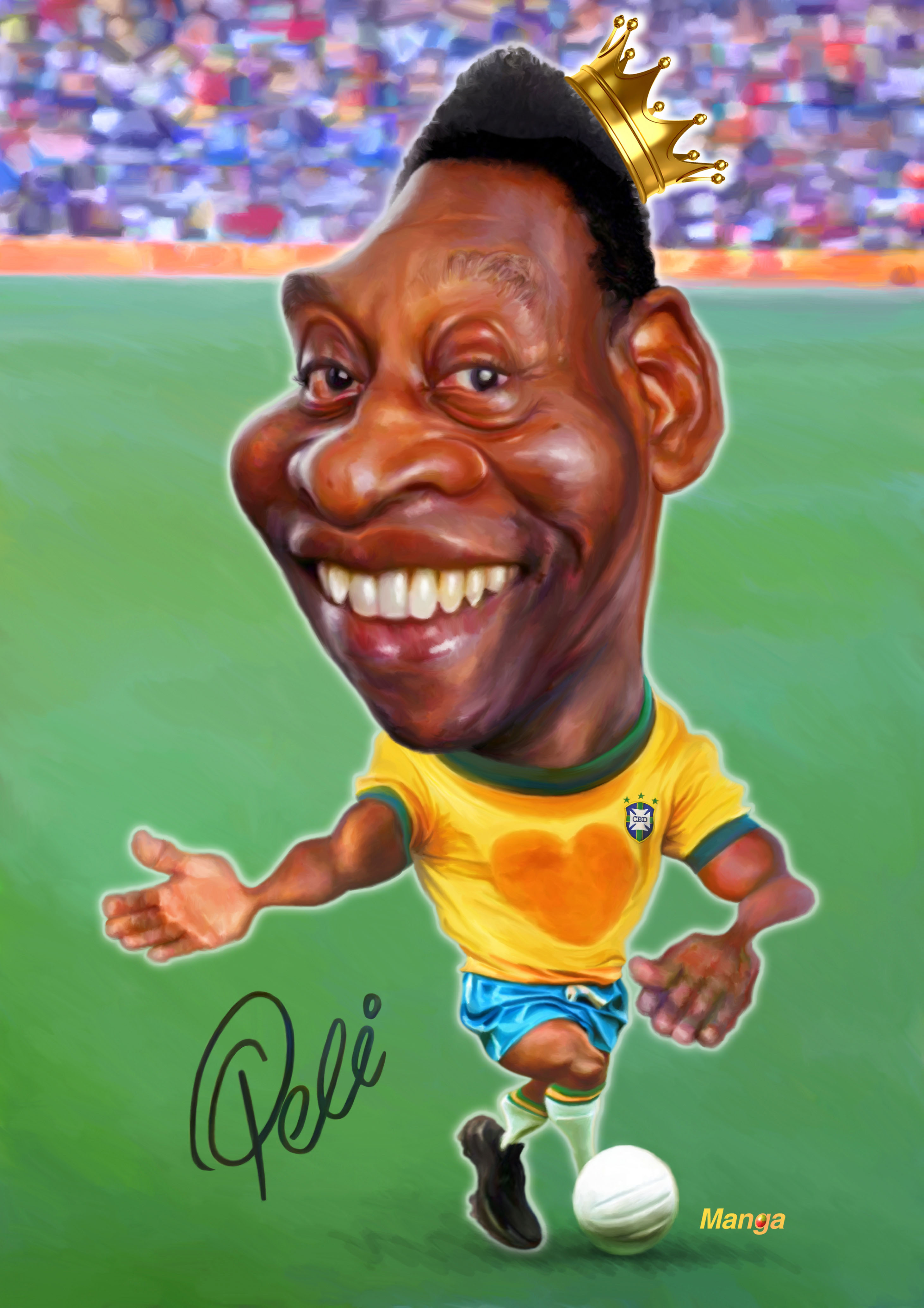 Pelé é homenageado por mais de cem cartunistas em exposição
