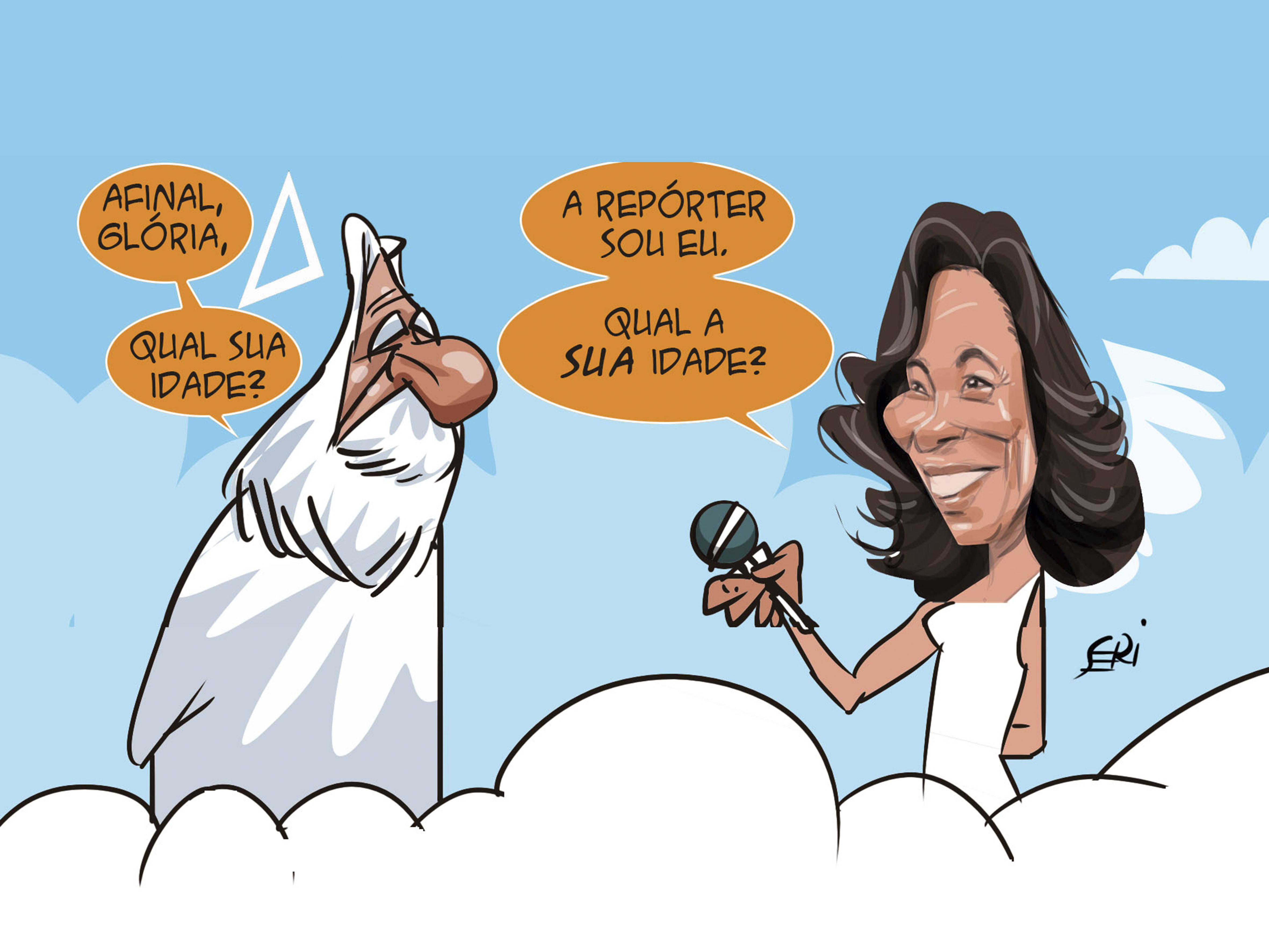 Glória Maria é homenageada pelos cartunistas em exposição virtual