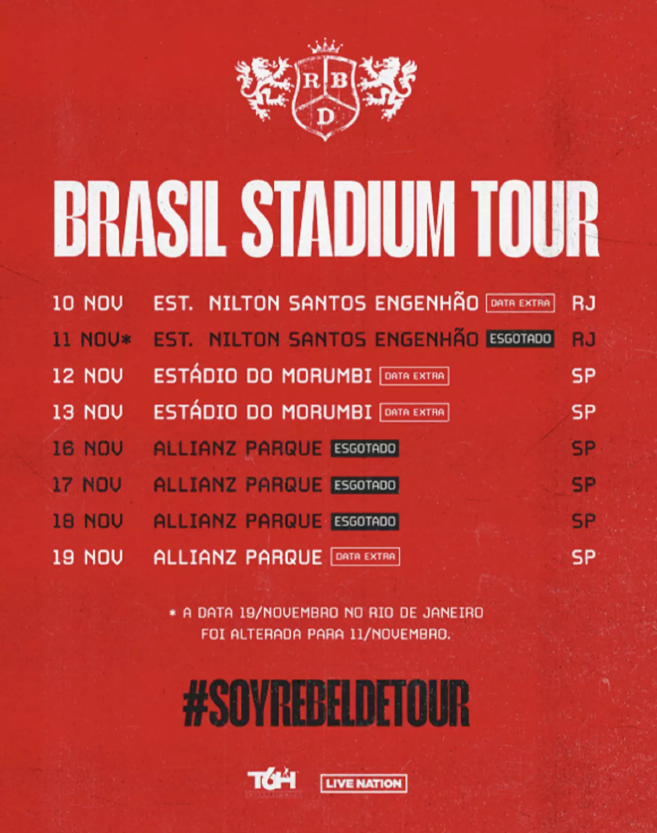 RBD anuncia datas extras para shows em São Paulo e Rio de Janeiro