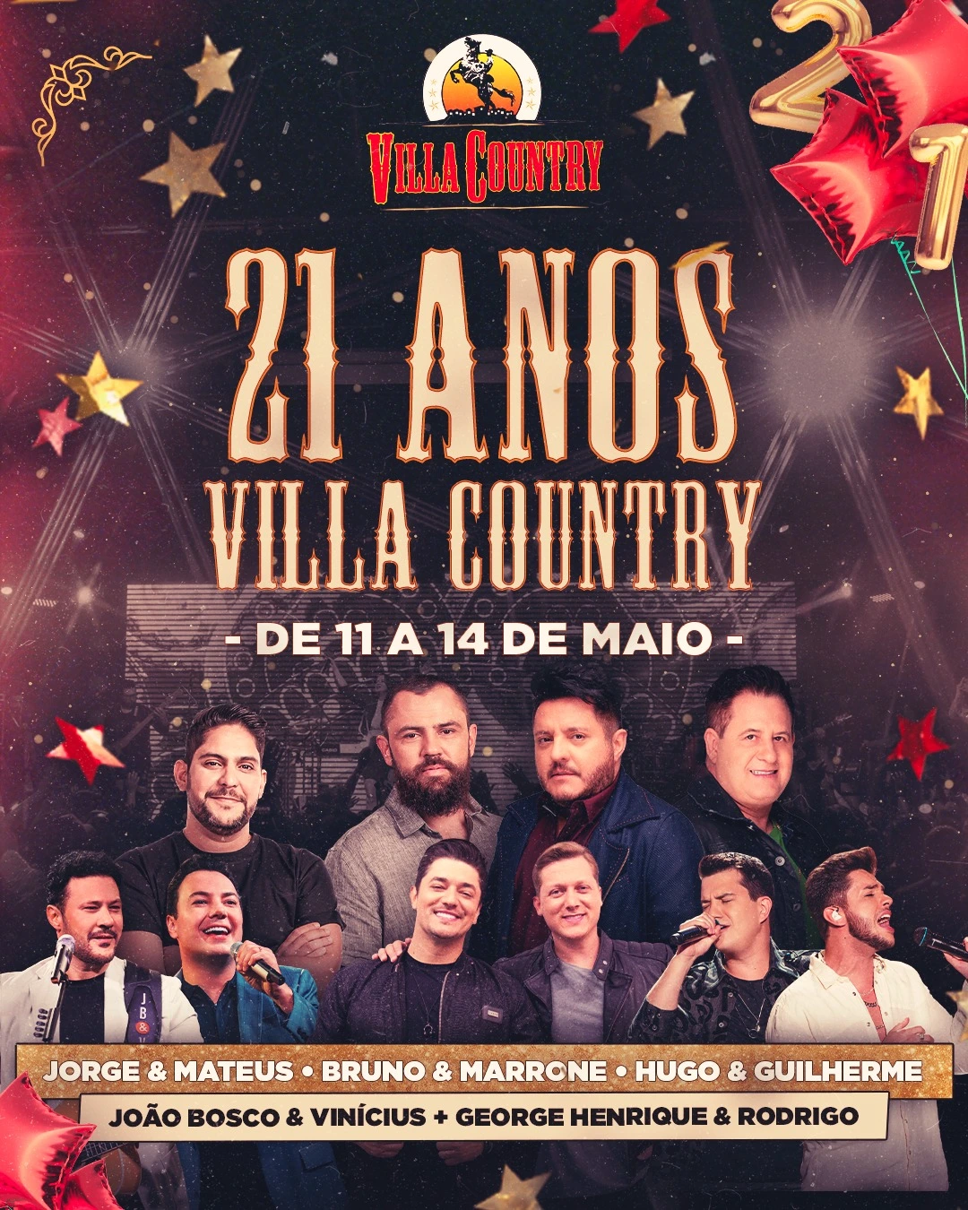 Villa Country divulga programação em comemoração aos 21 anos da casa