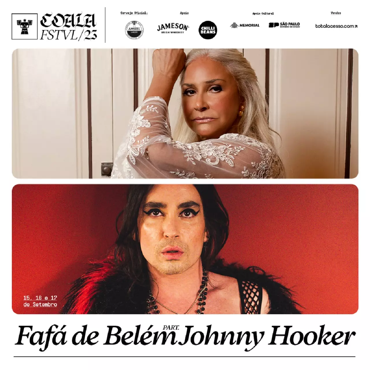 Show especial de Fafá de Belém com Johnny Hooker é confirmado no Coala