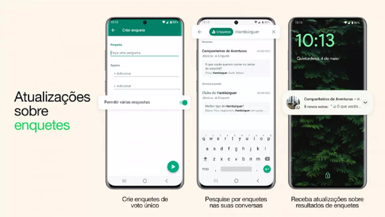 WhatsApp divulga novas atualizações nas enquetes e nas mídias