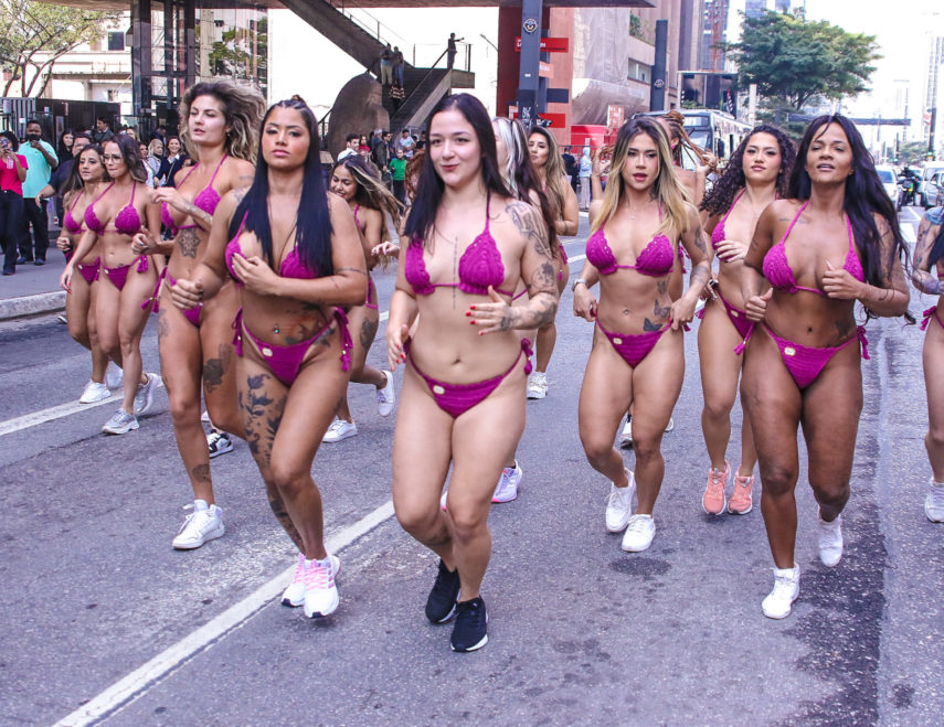 Candidatas do Miss Bumbum 2023 apostam corrida em SP. (Fotos: Thiago Duran / F Press Midia)