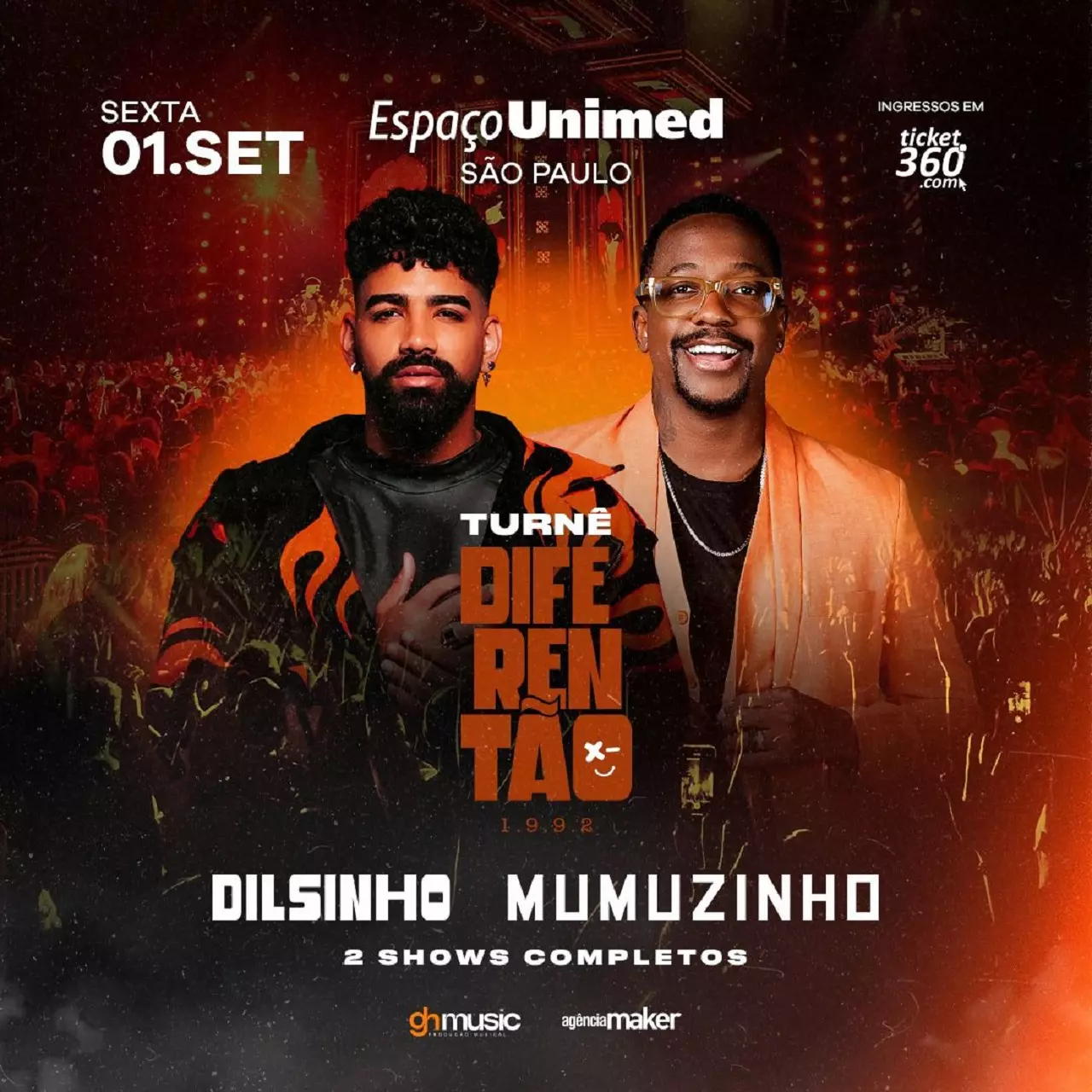 Dilsinho e Mumuzinho se apresentam no Espaço Unimed na sexta-feira