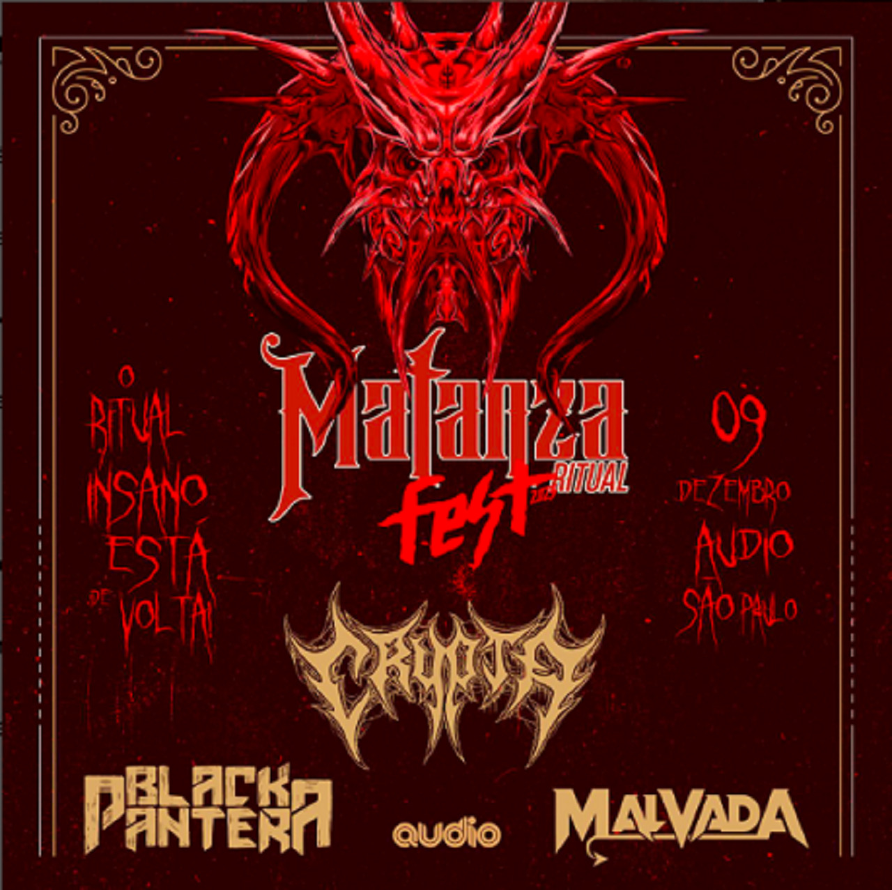 Matanza Ritual Fest reúne Matanza Ritual, Black Pantera e Malvada em São Paulo