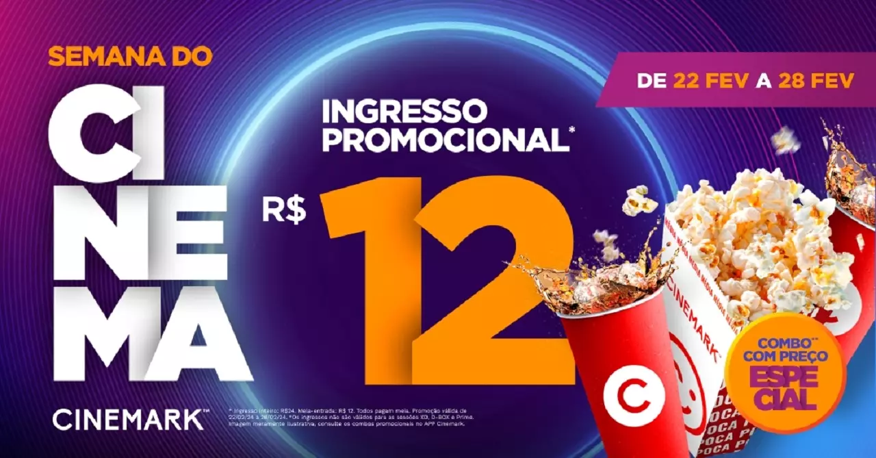 Semana do Cinema: Cinemark participa da 1ª edição de 2024 com ingressos por R$12